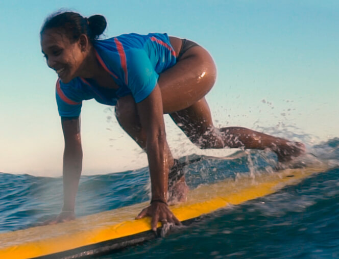 Woman surfing